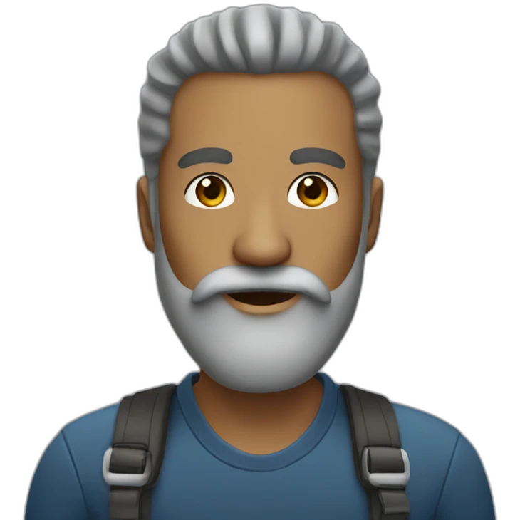 Man with 10 meter beard emoji