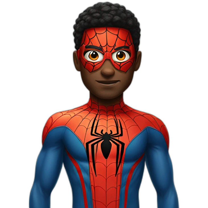 black with cheap spider man costume emoji