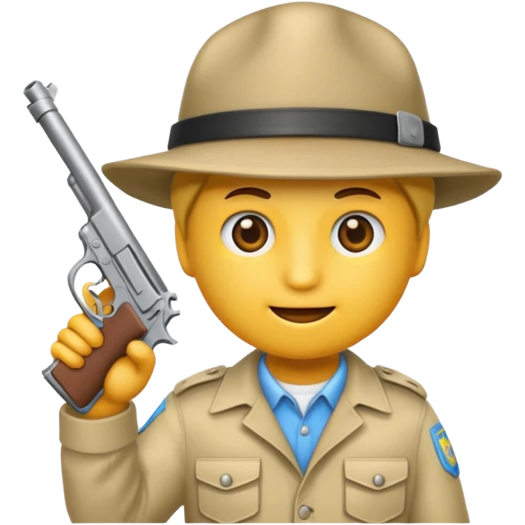 As un emoji blanco con una gorra y una garrafón un pistola y que tenga acepto gánster emoji