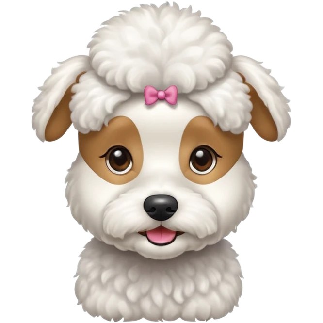 Perro caniche con un maites emoji