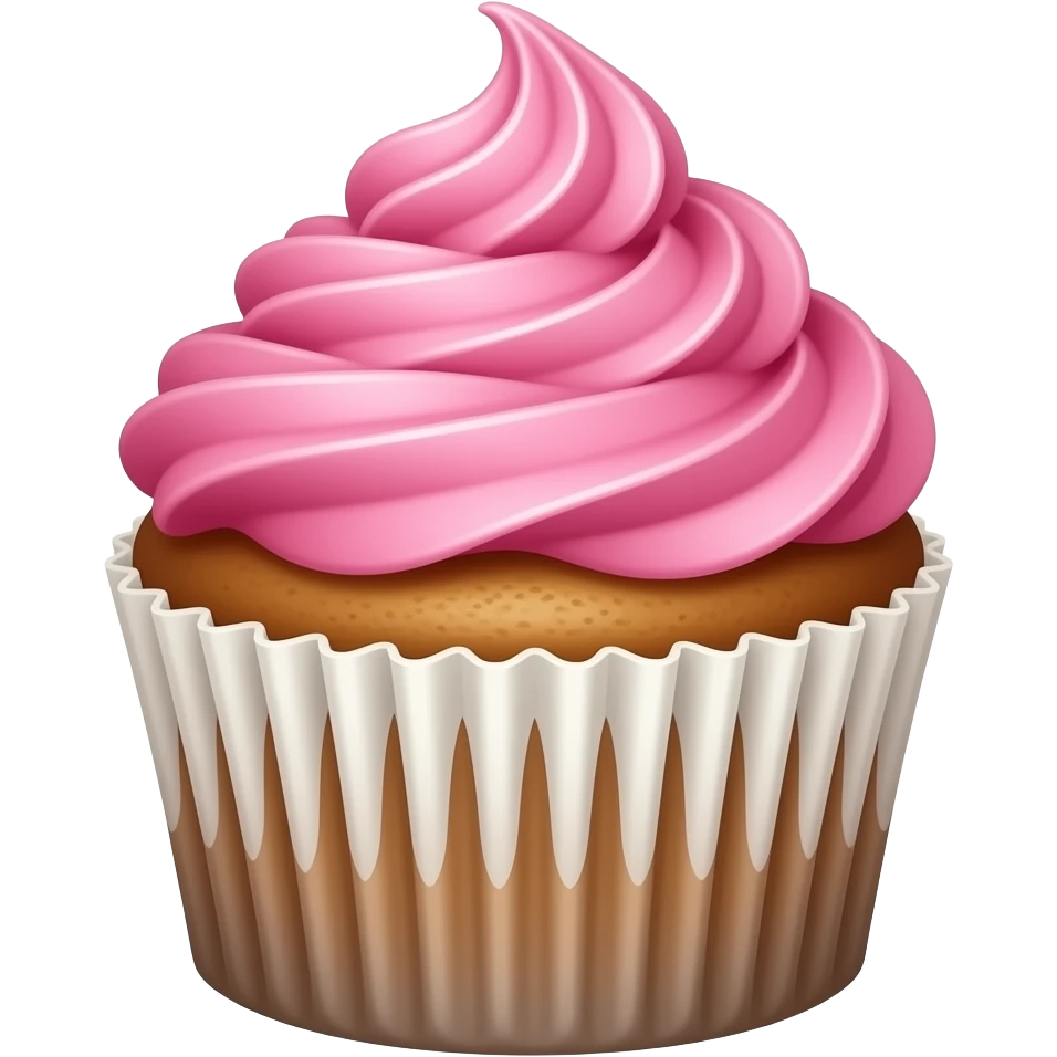 Cupcake with pink icing emoji