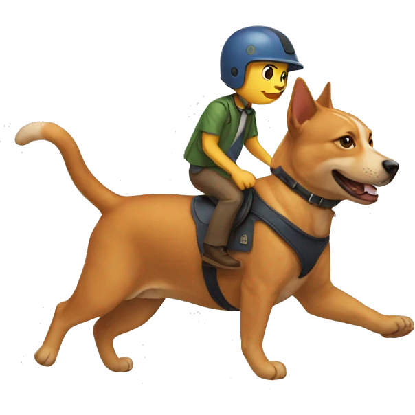 cat riding a dog emoji