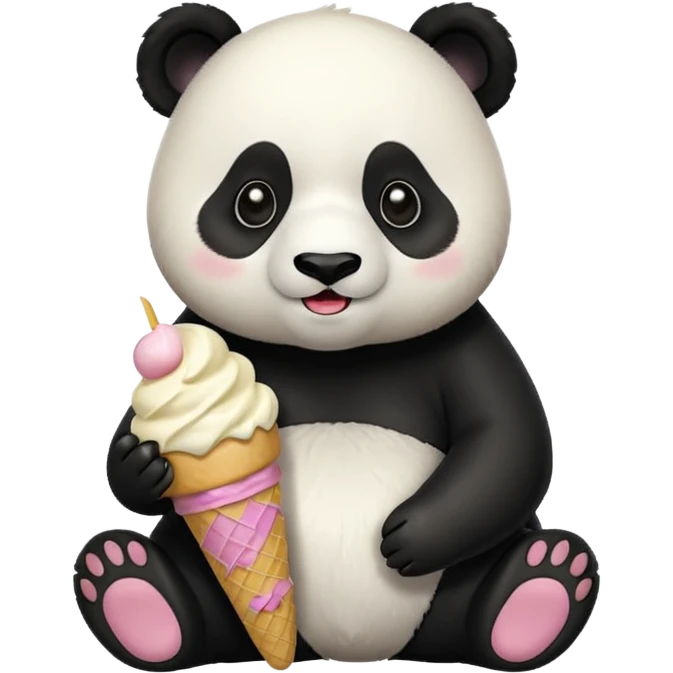 Panda eating ice cream emoji