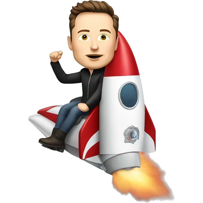 Elon Musk riding on rocket  emoji