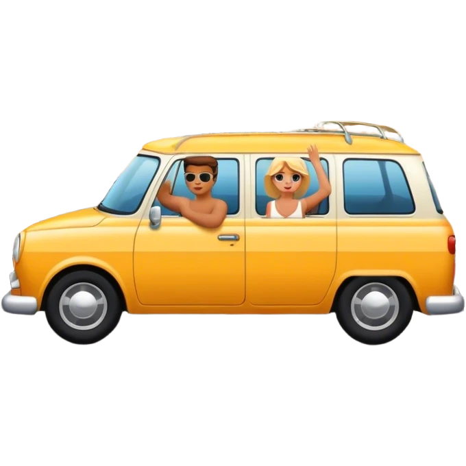Two people man and woman on a road trip  emoji