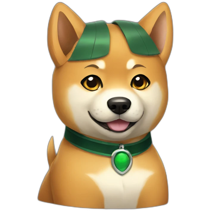 Shiba pokemon with dark green collar emoji