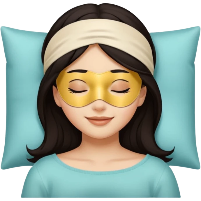 girl with a sleeping mask over head emoji