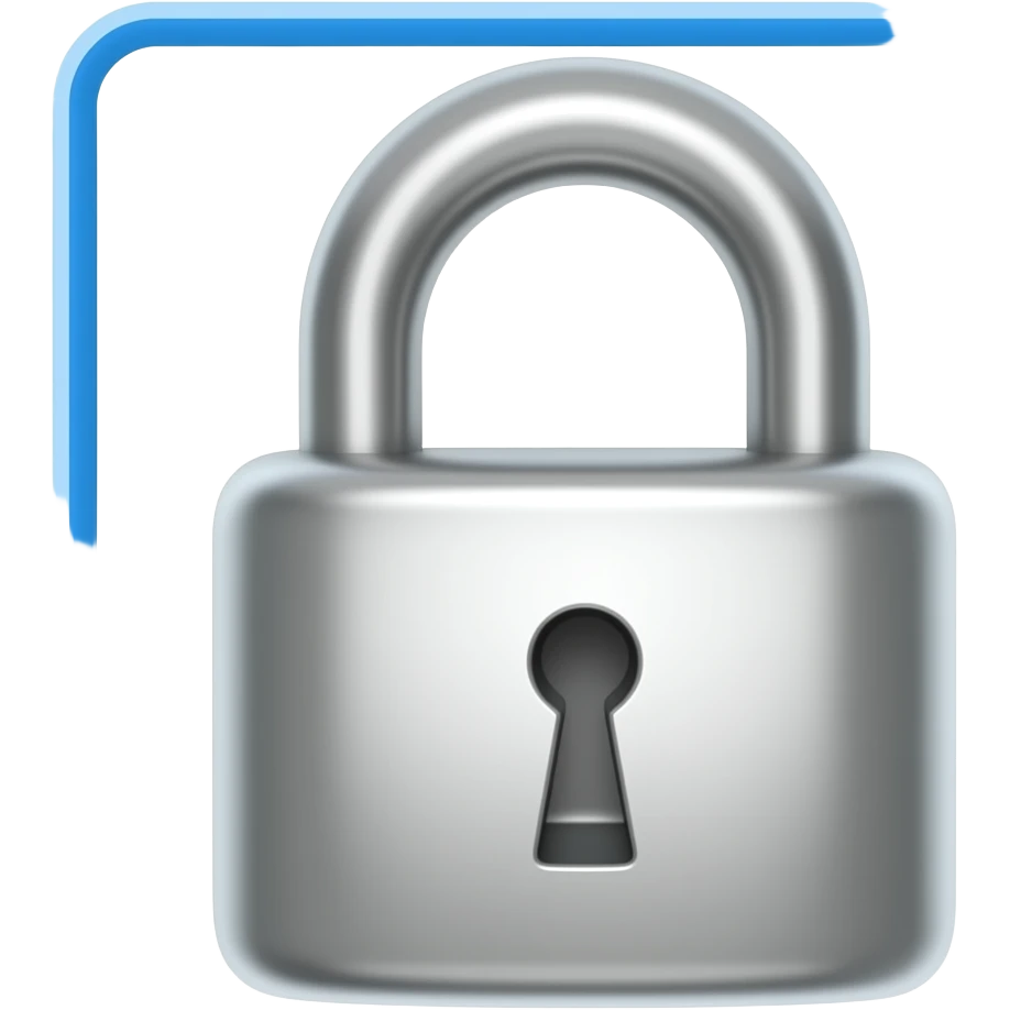 Quiero ese mismo , pero en el centro quiero un candado de color metal y borra esa flecha que esta en el centro y remplasala por el candado y la linea alrededor de roja cambiala a azul emoji