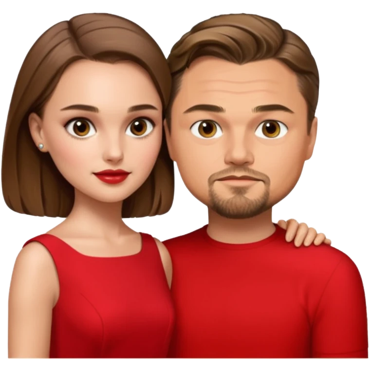 leonardo di caprio and Natalie Portman in a red dress emoji