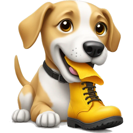 dog eating boot emoji