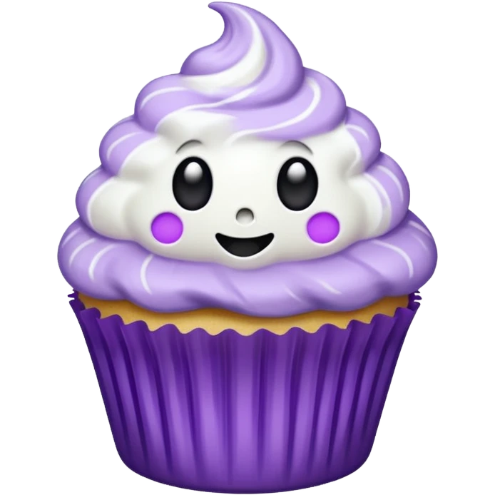 cupcake fantasma roxo e branco emoji