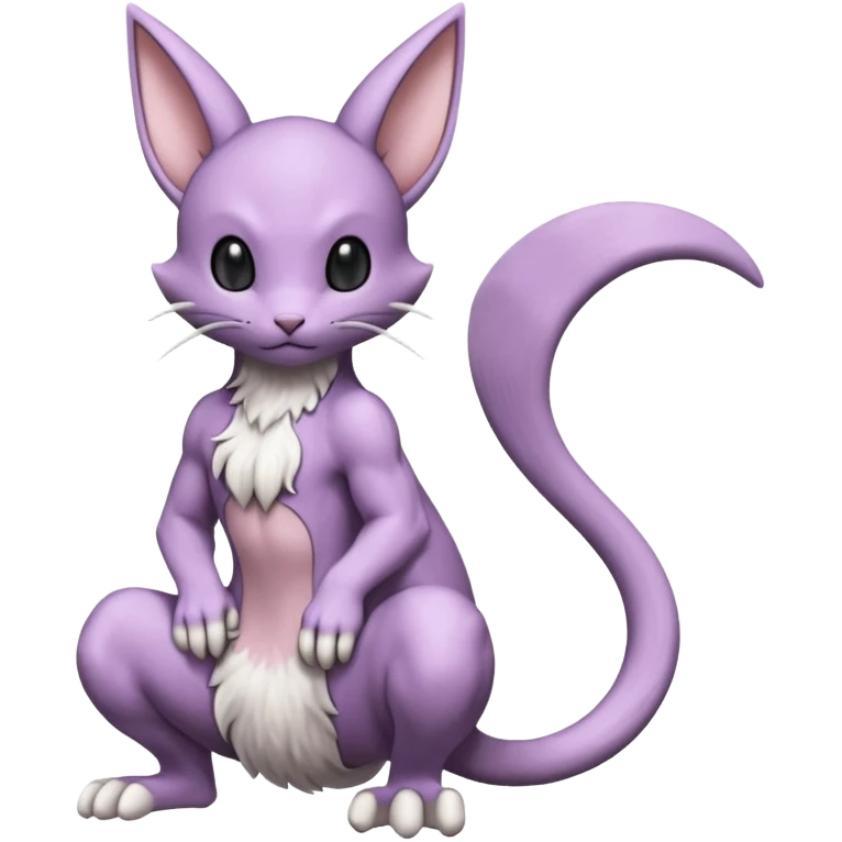 Pastel dull greyish anthropomorphic furry Mewtwo-Beerus-Venom-Espurr-Minccino-hybrid-fusion-animal-ET-species-creature  emoji