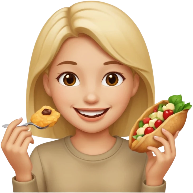 girl eating emoji