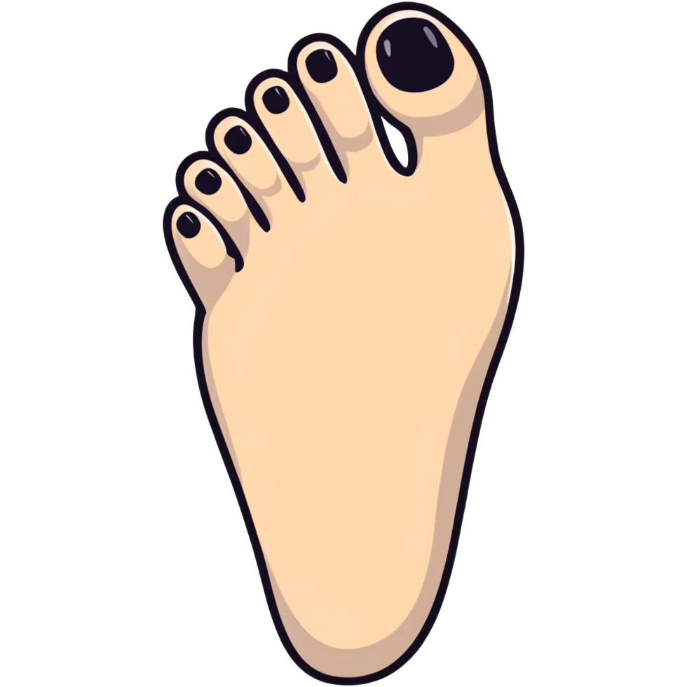 cute cartoon foot with five toes emoji