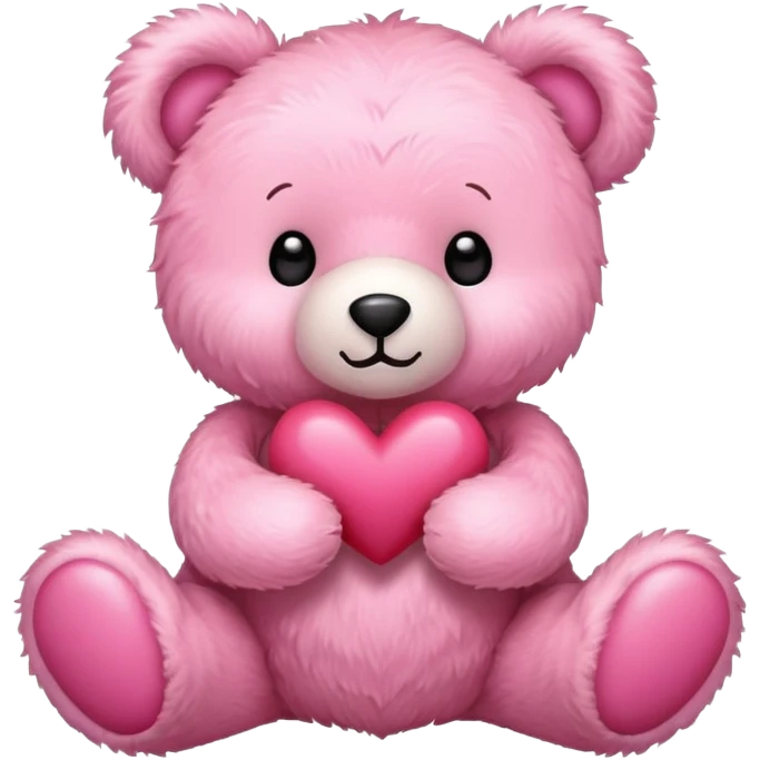 pink cute teddy bear sending hearts and love emoji