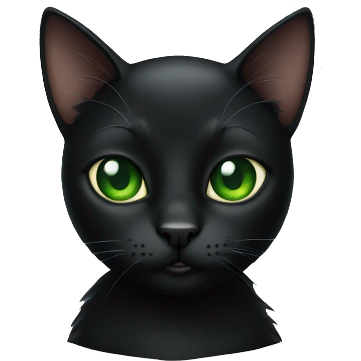 Black cat with green eyes  emoji
