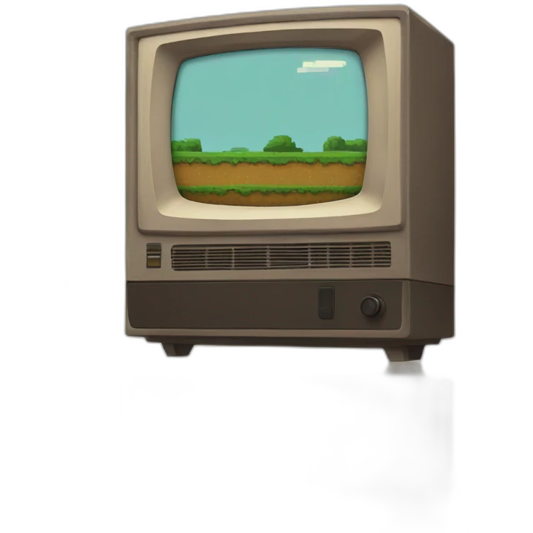 old tv on 8-bits emoji