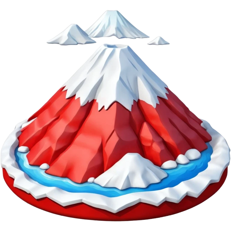 Create a 3D Mount Fuji with red color. emoji