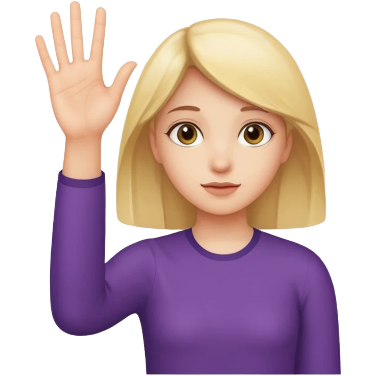 Fille avec un 6 sur une main et un 7 sur l'autre emoji