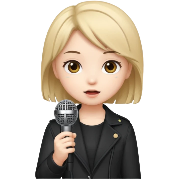 chibi girl with microphone emoji