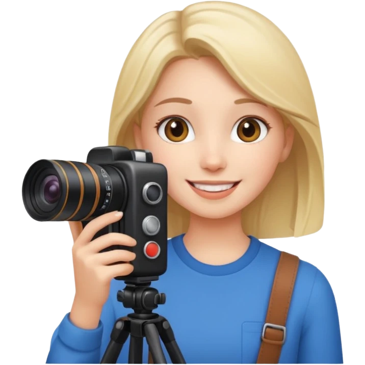 quiero crear una chica con una camara como si estuviese grabando vlog  emoji