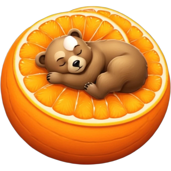 Bear sleeping on orange in space emoji