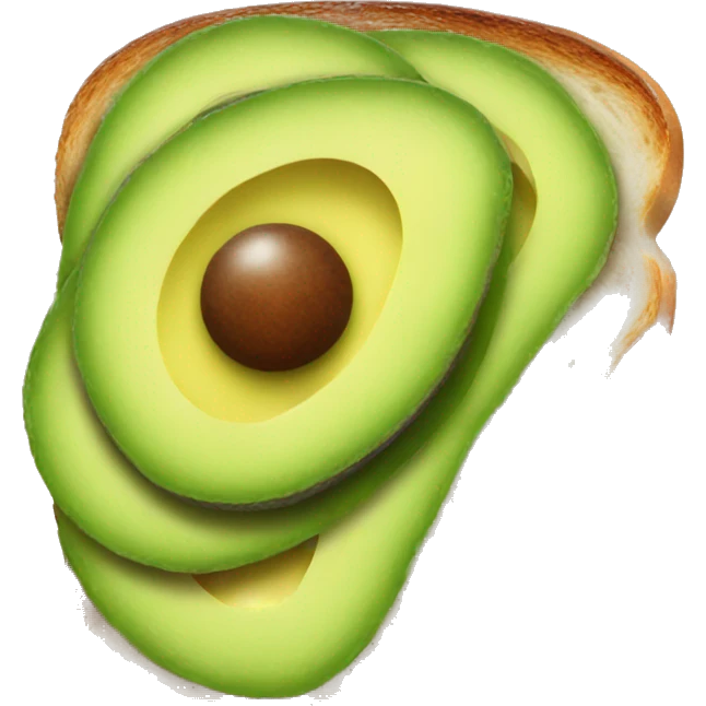 Sliced avocado on toast emoji