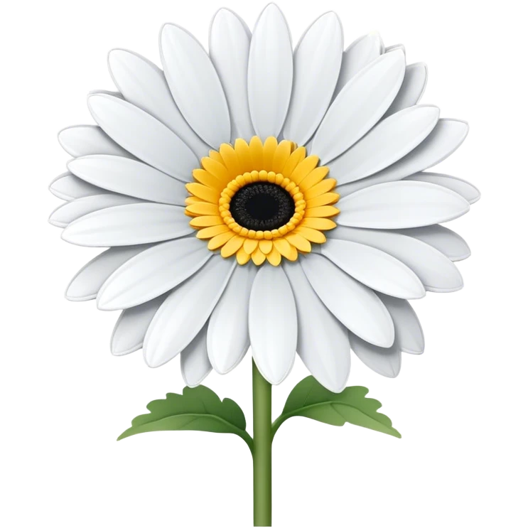 single Snow White Gerbera Daisy, straight stem emoji