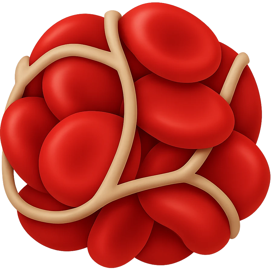 Create an emoji of a blood clot similar to the reference image, in the style of Apple emojis with a transparent background. emoji