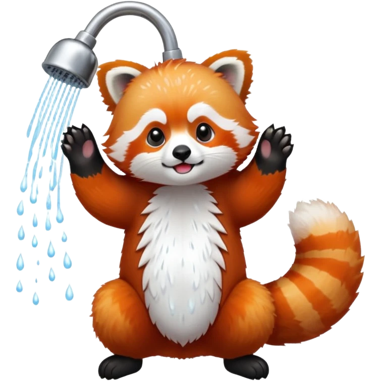 red panda shower emoji