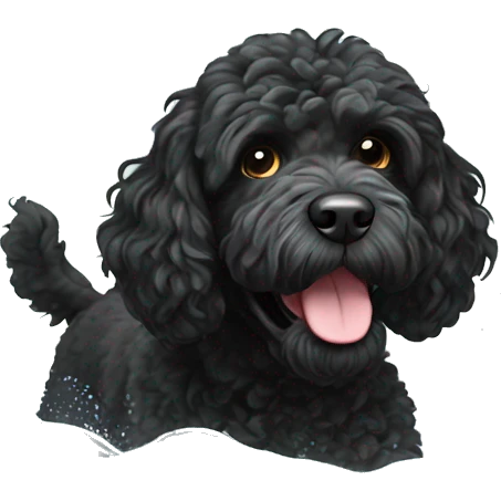 Portuguese water dog swimming emoji