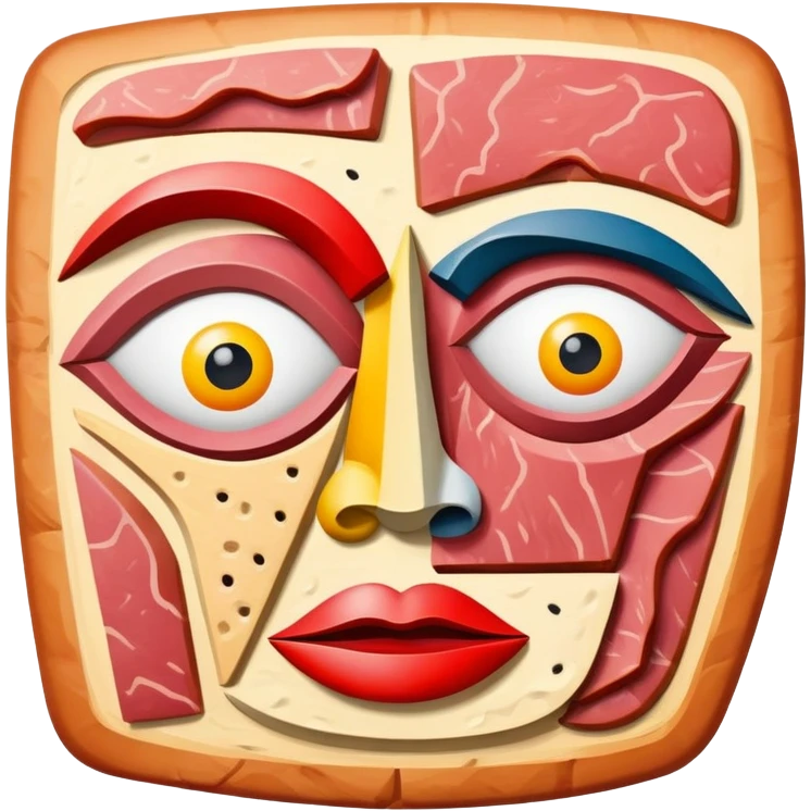picasso abstract art SPAM MEAT cubist face painting emoji