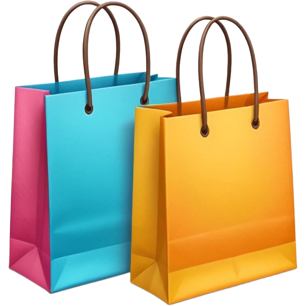 2 beautiful shopping bag with details emoji