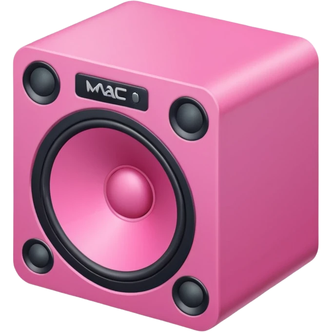 mac os icon pink audio speaker isometric emoji