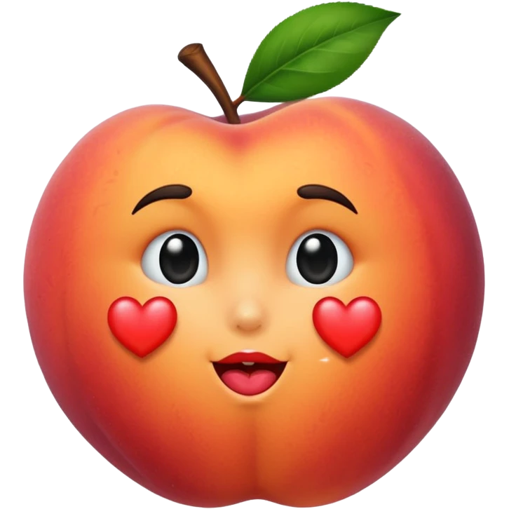 kiss and a peach  emoji