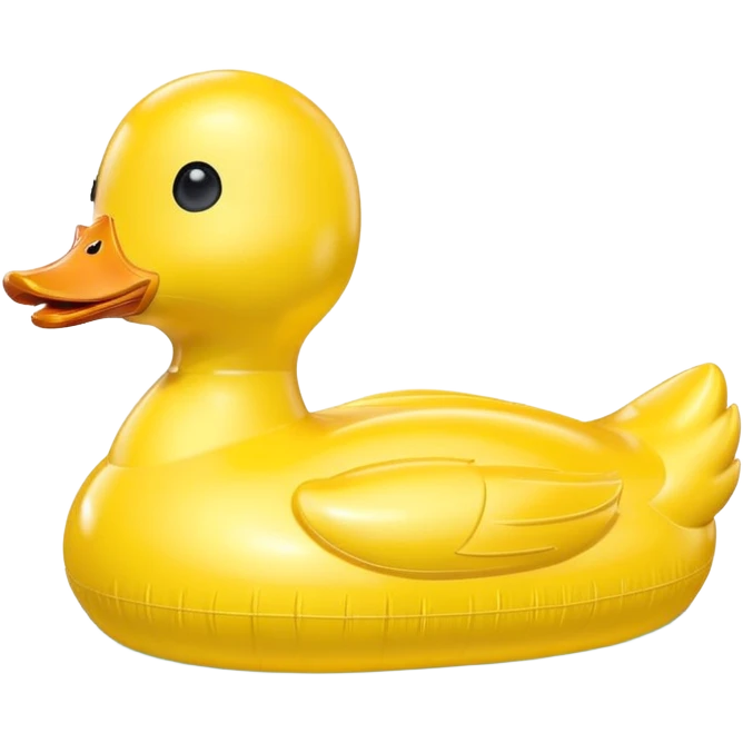 duck-shaped inflatable pool float floating on water, bright yellow rubber duck design, glossy plastic texture, gentle water ripples, summer pool vibe, 3D cartoon style, mobile game icon style, clean composition, no people, no text, no watermark

 emoji