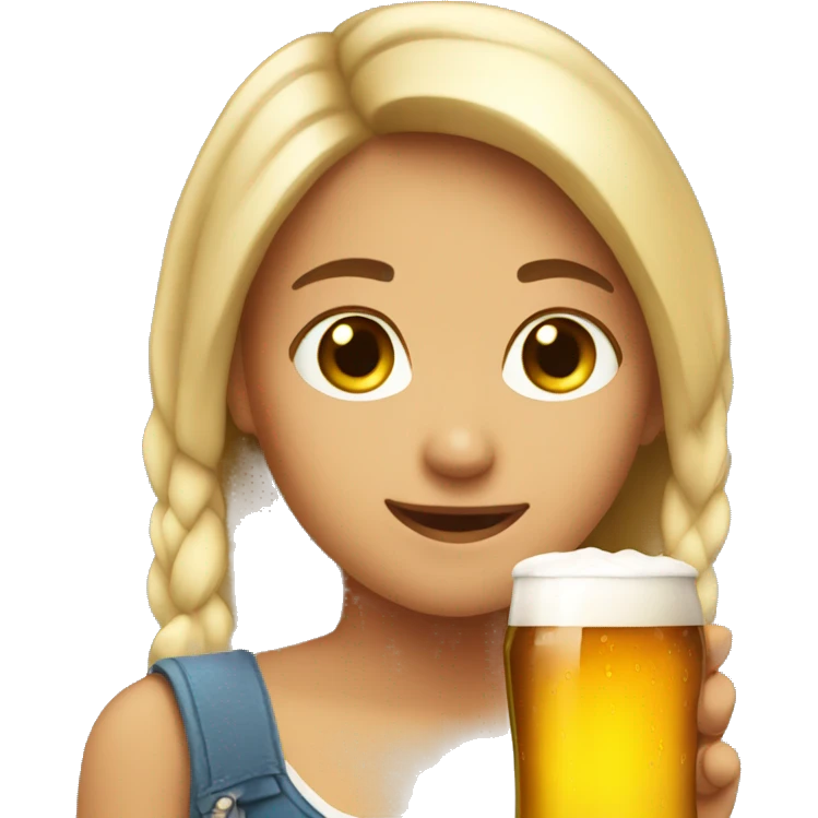 girl with beer emoji