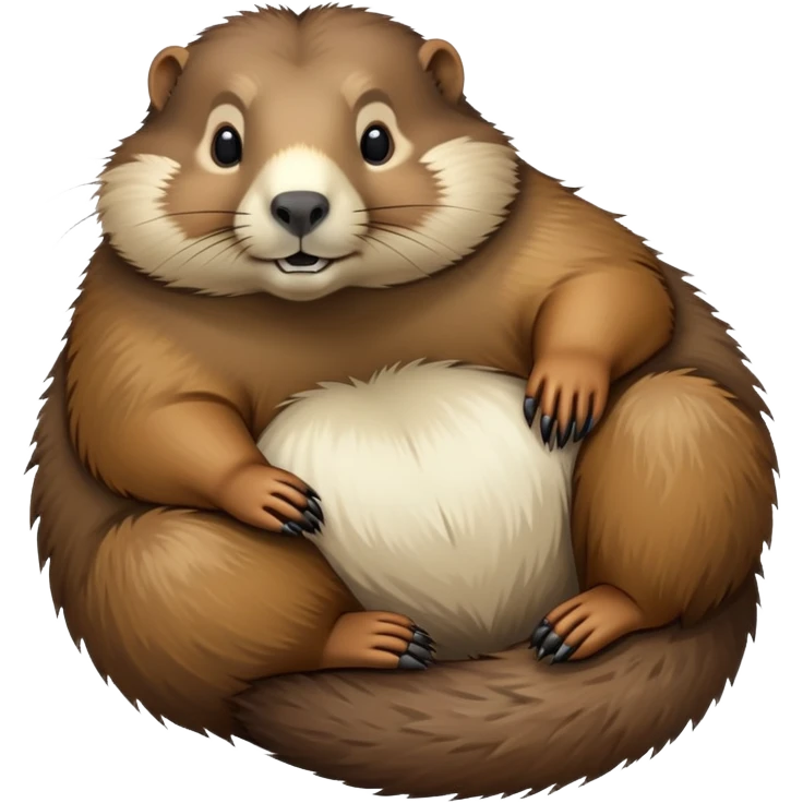 Very fat marmot lying down emoji