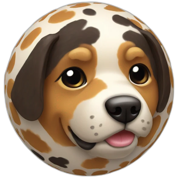 3d sphere with dog skin pattern texture emoji