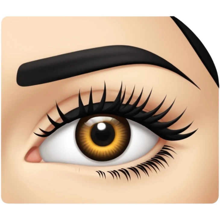 eyelash strip above an open eye emoji