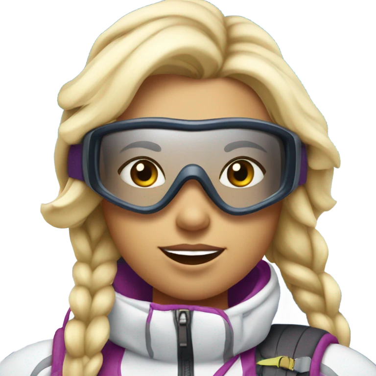 Blonde girl skiing emoji