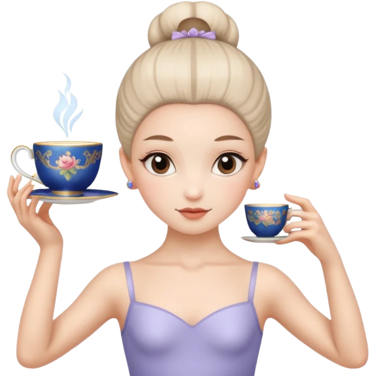 ballerina with a cup head emoji