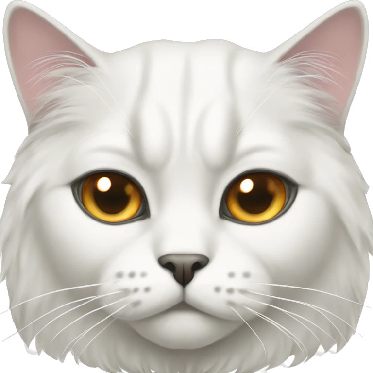 Serious dominant white cat persa emoji