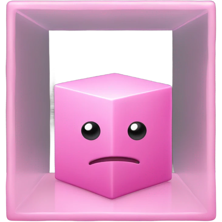 pink cube inside another glass cube emoji