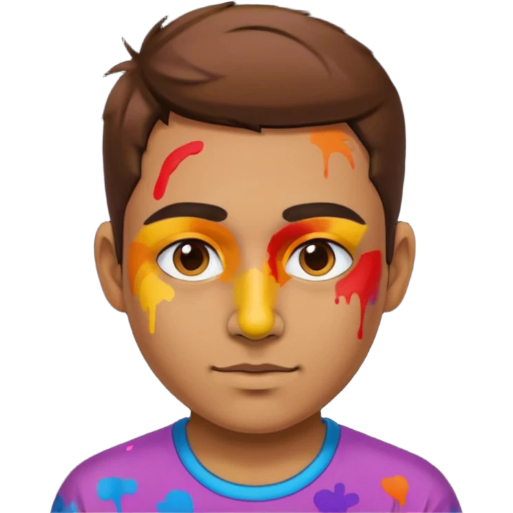 Paint on only nose, half body. emoji