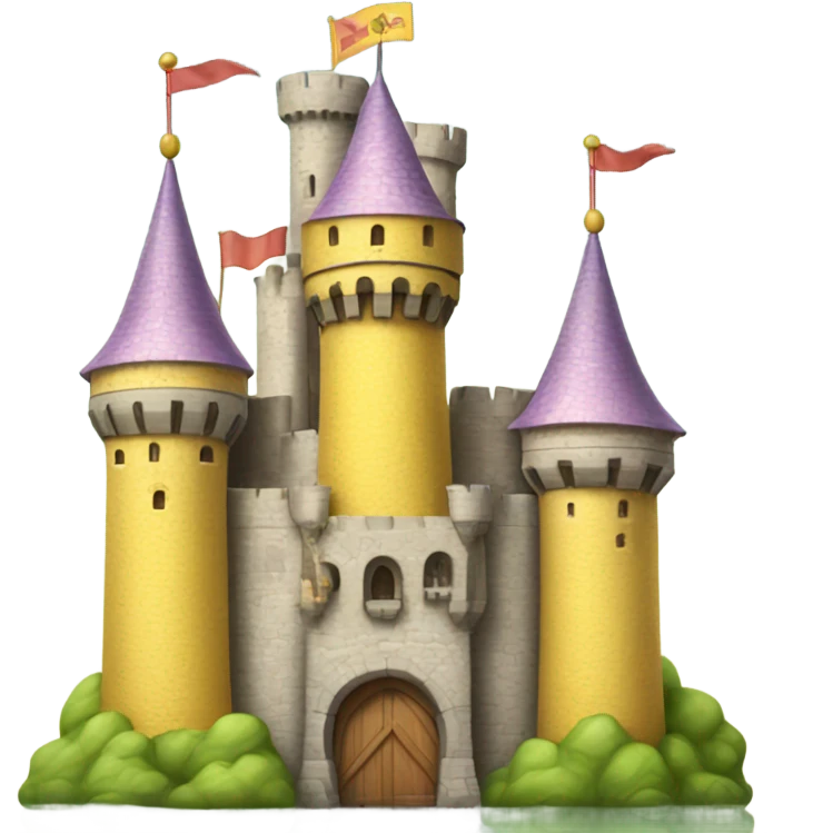 Yellow castle pastel emoji