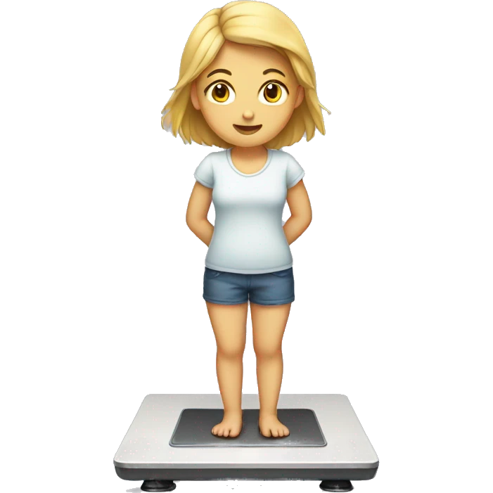 girl standing on a body scale emoji