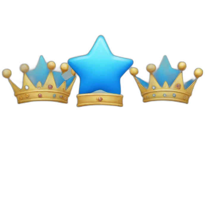 Two blue stars with a crown emoji