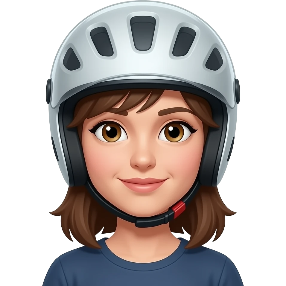 casque , femme, cheveux mi-long, brune emoji