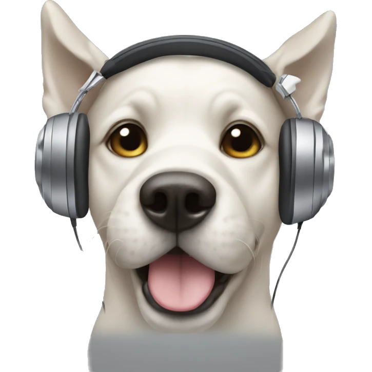 Dog wearing headphones emoji